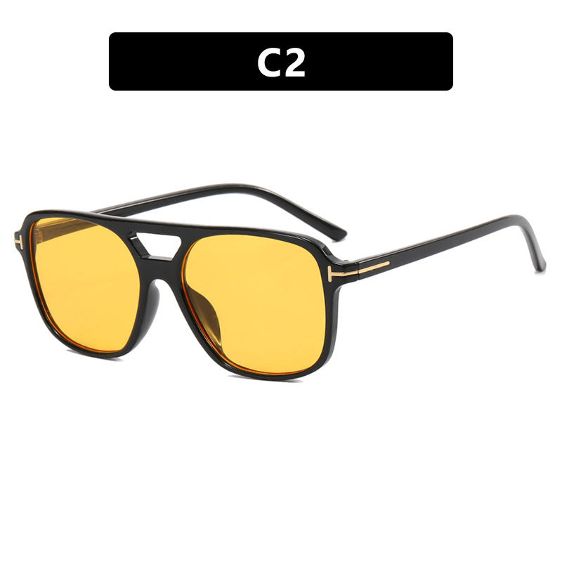 Wholesale PC Double Beam Square T Sunglasses